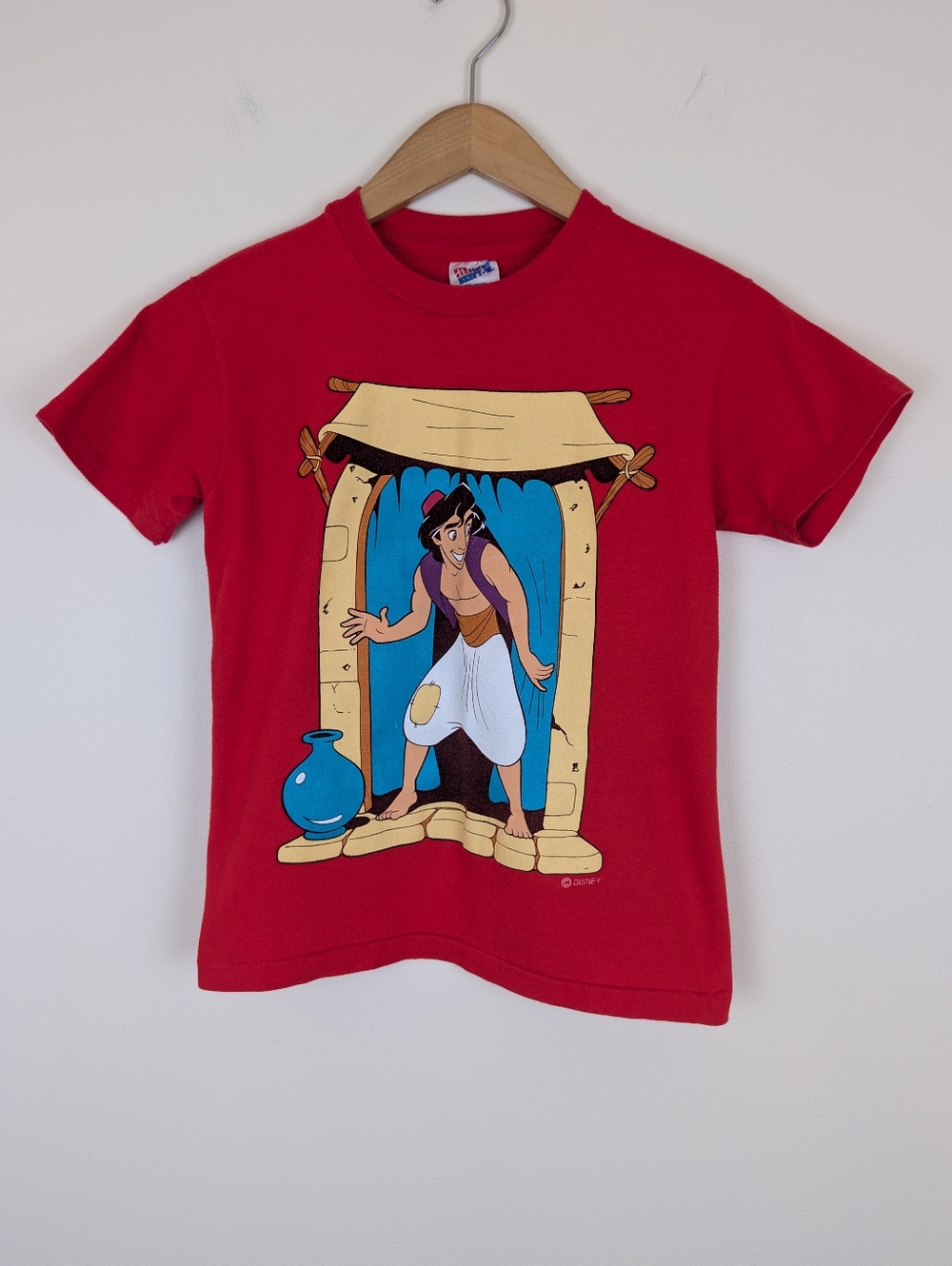 Vintage Disney Aladdin Short Sleeve Single Stitch Red T-shirt